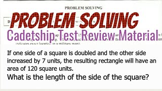 Cadetship Review Material What is the length of the side of the square [upl. by Ilak]