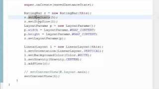 Chapter 62  LinearLayout RatingBar amp LayoutParams [upl. by Quirita131]