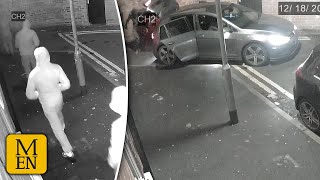 Man is kidnapped and thrown into car in Moss Side  horrifying CCTV [upl. by Russ]