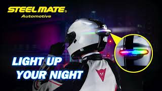 STEEL MATE Installation for Motorcycle Helmet Signal Light [upl. by Sivrup]