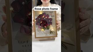 Dry rose photo frame craft ideas handmade craft diy art [upl. by Ahsas]