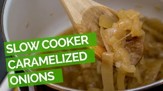 Slow Cooker Caramelized Onions Recipe [upl. by Kcirdnekal457]