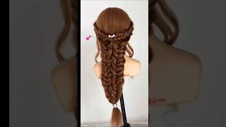 Engengment hairstyle  party hair design  stylish hair  long hair hack  bridal hair style😍 [upl. by Tound844]