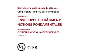 Cinq leçons inédites sur lenveloppe du bâtiment module 1 [upl. by Ecidnarb471]