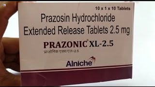 PRAZONIC XL25 Tablet  Prazosin Hydrochloride Extended Release Tablets 25mg  PRAZONIC XL 25mg [upl. by Schapira559]