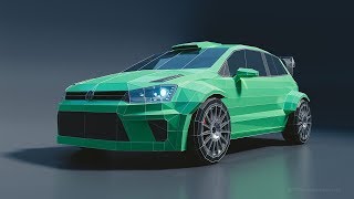 Blender Timelapse Low Poly Style  Rally Car Modeling [upl. by Liban]