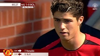 Cristiano Ronaldo First Match For Manchester United [upl. by Arimihc487]