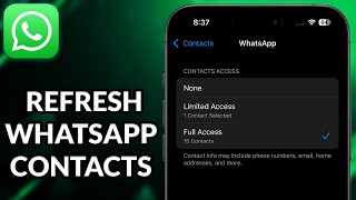 How To Refresh WhatsApp Contacts In iPhone [upl. by Werby]