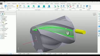 Autodesk PowerMill  4 Axis using Flowline Finishing Strategy [upl. by Aleet]