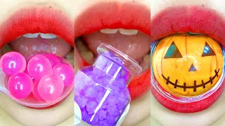 asmr STAR CANDY PUMPKIN GUMMY MARSHMELLO POPPING BOBA CHOCOLATE PIE PRINGLES eating sounds [upl. by Adev]