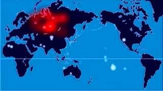 A TimeLapse Map of Every Nuclear Explosion Since 1945 in 3 minutes [upl. by Aitropal]