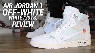 OFF WHITE AIR JORDAN 1 WHITE 2018 REVIEW [upl. by Ellemaj]