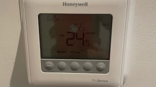 How it’s done Honeywell Pro Series Thermostat Battery Change Pro [upl. by Zurciram123]