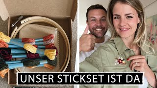 Mein Stickset ist da Sticken für Anfänger Anleitungsvideo DIY STICKSET  Alle Stickstiche erklärt [upl. by Kalina]