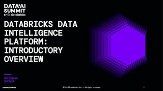 Databricks Data Intelligence Platform Introductory Overview [upl. by Gayn162]