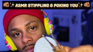 🤩✨🎙️ASMR STIPPLING amp POKING YOU WITH BRUSH SOUNDS 🤩✨🎙️ [upl. by Ssecnirp568]