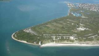 Flying over Key Biscayne Cape Florida Lighthouse [upl. by Dunn]