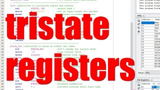 MPLAB X assembly code to configure tristate register TRISB for input and output [upl. by Kalin883]