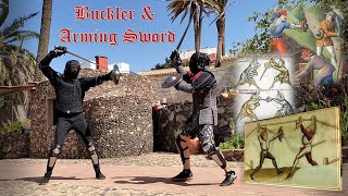 Historical Fencing BUCKLER amp ARMING SWORD [upl. by Citarella224]