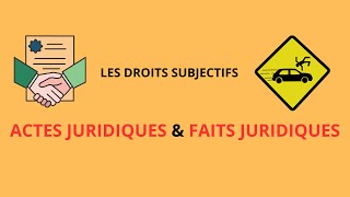 ACTES JURIDIQUES ET FAITS JURIDIQUES [upl. by Nyrraf]