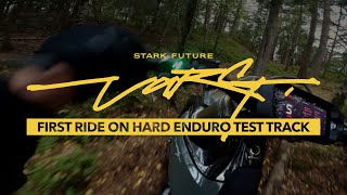 Stark Varg first ride on hard enduro test track [upl. by Einaffit56]