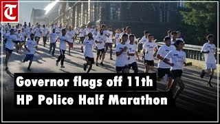 Governor flags off 11th HP Police Half Marathon in Shimla [upl. by Eryt]