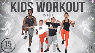 15 Minute KidFriendly HIIT Workout Ages 5 [upl. by Rouvin850]