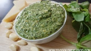 Homemade Pesto Recipe  Italian cooking [upl. by Yrehcaz]