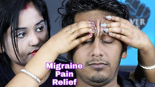 Migraine Pain Relief Massage  Oil Head Massage  Neck Massage and Ear Massage  Loud Neck Cracking [upl. by Avin]