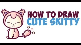 How to Draw Skitty from Pokemon Cute  Chibi  Kawaii Easy Step by Step Drawing Tutorial for Kids [upl. by Eocsor]