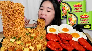 Filipino Lucky Me Pancit Canton Kalamansi ASMR Mukbang How To Cook Pinoy Instant Ramen Recipe [upl. by Notsag]