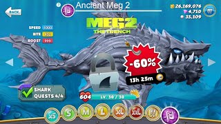 GOT ANCIENT MEGALODON 60 OFF  ALL MEGALODON MOVIE amp TRAILER  Hungry Shark World [upl. by Lowndes]