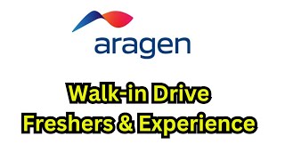 Freshers amp Experience Walkin drive AT Aragen aragen freshersjobs xperience [upl. by Nahsor]