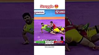 Pardeep struggle allout 💪😡 kabaddi360 kabaddishorts pklseason11 prokabaddi pkl sportskabaddi [upl. by Ronna]