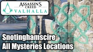 Assassins Creed Valhalla  Snotinghamscire All Mysteries Locations amp Solutions [upl. by Ennayrb]