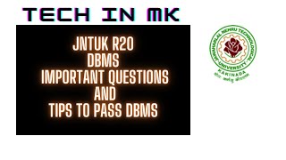 jntuk r20 dbms important questions [upl. by Elbertine731]