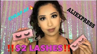 ALIEXPRESS 2 LASH TRY ON  unboxing  review [upl. by Frederiksen470]