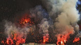 Ferencváros  Fiorentina  2023 12 14  Szurkolás  UEFA Konfetencia Liga csoportkör [upl. by Assirialc]