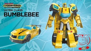 Transformers Cyberverse Ultra Class Bumblebee Video Review [upl. by Nylodnarb819]