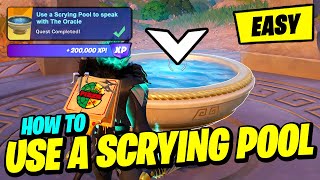 How to EASILY Use a Scrying Pool to speak with The Oracle  Fortnite Quest [upl. by Mailliw]