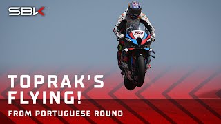 TOPRAK AIRLINES IS BACK 54 pulls off another EPIC jump at Portimao  2024 PortugueseWorldSBK 🇵🇹 [upl. by Enylekcaj32]