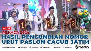 🔴LIVE  Hasil Pengundian Nomor Urut Paslon CagubCawagub Pilkada Jatim 2024 [upl. by Eirised]