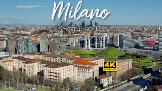 Milano Italia An Evolving City  4K 60FPS drone video of the skyline [upl. by Nnaeinahpets772]