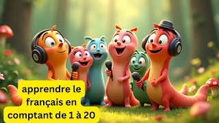 worms singing french numbers  apprendre le français en comptant de 1 à 10  learnfrench [upl. by Rapsag]