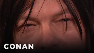 Norman Reedus Shows Off His quotBeady Little Eyesquot  CONAN on TBS [upl. by Bui320]