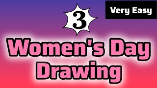 International Womens Day  International Womens Day Drawing  Womens Day Drawing [upl. by Cinimmod865]