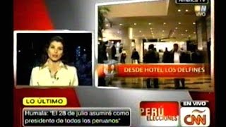 CNN  KEIKO FUJIMORI CONMOCIONA 2da VUELTA al Obtener 499 Vs Humala 501 en las Elecciones 2011 [upl. by Aurelia78]