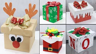 Easy and BudgetFriendly Gift Box Decor  5 DIY Christmas Gift Boxes [upl. by Yuk]