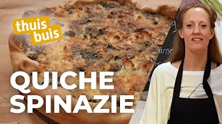 ThuisKoken  Spinazie quiche met feta maken [upl. by Bakki]