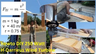 howto DIY 250 Watt VAWT glasfiberxps twoblade HDarrieus [upl. by Daly424]